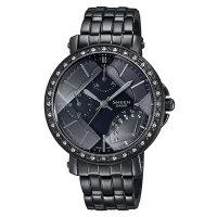 CASIO 黑夜中的星星閃爍時尚不鏽鋼錶帶腕錶-酷黑(SHN-3011BB-1A)/36.2mm