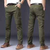 Cargo Pants Men[28-40]Regular Fit Straight Cut Seluar Cargo Lelaki Six Pocket Cargo MurahTahan Lasak