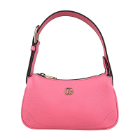 GUCCI 古馳  Aphrodite雙G LOGO皮革迷你手提包(淺粉紅)