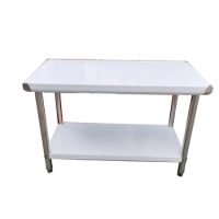 OEM restaurant kitchen table set stainless steel work bench with double overshelf