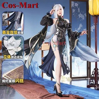 Cos-Mart Game Genshin Impact Shenhe Cosplay Costume Deepavali Gorgerous New Year Cheongsam Activity Party Role Play Clothing New