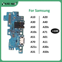 iinsumo 100Pcs For Samsung A10 A20 A30 A50 A70 A01 A11 A31 A51 A21s USB Charger Port Dock Connector Charging Board Flex Cable
