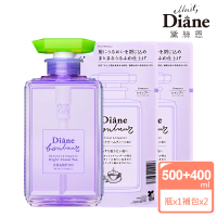 【Moist Diane 黛絲恩】工藝香水 洗髮精500ml x1+補充包400ml x2(玫瑰/茉莉/伯爵茶)