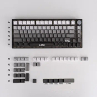 120 Keys PBT Keycaps Gradient Grey Double Shot OEM Height Backlight Through for Mechanical Keyboard MX Switch GK61 Anne Pro 2