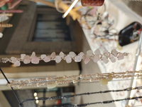【Ribbons】天然玉石 粉晶碎石 手工編織手鍊 禮物 Pearl Beaded bracelet