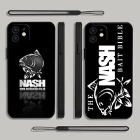 Nash Fishing Logo Phone Case For Samsung A53 A50 A12 A52 A52S A51 A72 A71 A73 A81 A91 A32 A22 A20 A30 A21S 4G 5G with Hand Strap