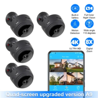2024 New 4K A9 Mini Wifi Camera Wireless Video IR Night Vision Motion Detection Home Security Surveillance Cam Monitor