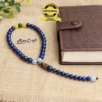 Tasbih Batu Alam Akik Lapis Lazuli - Giok Hijau - Giok Kuning Asli 100% Original 33 Butir