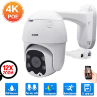 4K CCTV POE PTZ Security Camera Outdoor Color Night Vision 10X Zoom CCTV IP Camera Video Surveillance System 5MP 2 Way Audio Cam