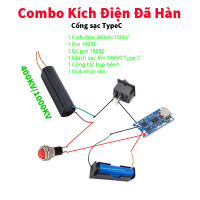 [Hàng hiếm] [COMBO ĐỦ BỘ] Kích Điện Cao Áp, Vào 3V7-6V ra 400KV/1000KV (Máy đánh lửa, dùi cui) - Mod