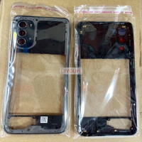 New Housing Middle Frame Plate Case With Back Rear Camera Lens Repair Parts For Motorola Moto G52 Back Housing Frame