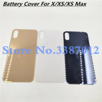 10Pcs/lot For iPhone X XS XS MAX Big Hole Back Glass Battery Cover Rear Door Housing Case Back Glass Cover With Logo