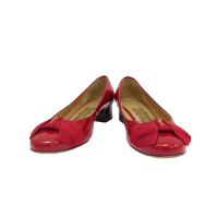 【二手名牌BRAND OFF】SALVATORE FERRAGAMO 菲拉格慕 紅色 漆皮 Varina 高跟鞋＃6.5