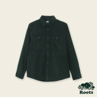 【Roots】Roots男裝-率性生活系列 有機棉燈心絨長袖襯衫(深綠色)