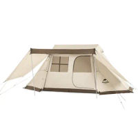 Naturehike Outdoor Camping Open 210D Windproof And Rainproof 3-4 People Portable Three-door Double-curtain Automatic Tent