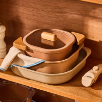 Neoflam 陶瓷塗層疊疊方鍋套裝 拼色款