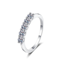 Cincin Baris Moissanite MoisaLuxe Perak 925 Sterling Plata Untuk Wanita Reka Bentuk Cadangan Meson 5