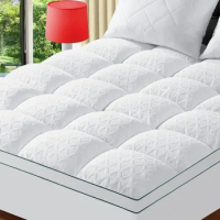Pillow Top Queen Size Mattress Topper - Thick Down Breathable Mattress Pad for Back Pain Relief - Soft Feather with 8-21 Inch