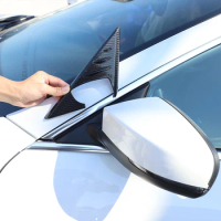 CheYa for Maserati Ghibli III Quattroporte V VI 2013-22 Car A-pillar Mirror Triangle Trim Cover Sticker Carbon Fiber Accessories