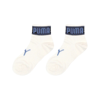 【PUMA】短襪 Fashion Ankle Sock 象牙白 藍 大LOGO 休閒襪 襪子(BB1457-03)