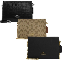 COACH 經典鍊條WOC斜背包 三款可選(coach 黑色 咖啡色 女包 女包包)