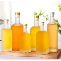 2pcs 100ml/200ml/375ml/500ml Glass Bottles With Lid For Wedding Birthday Home Party Wine bottle Juic