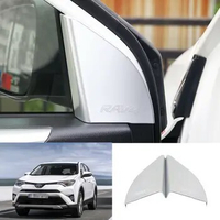 For Toyota RAV4 2014-2019 ABS Matte silver Front triangle A-pillar L&amp;R Moulding Cover Trim Car Accessories 2pcs