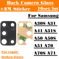 JoeeStore 10set Rear Back Camera Glass Lens For Samsung A30S A31 A41 A50 A50S A51 A70S A71 A70 With 3M Sticker Adhesive Repair
