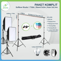 Softbox Studio Foto Paket Komplit 1 Titik | Stand 2 x 2M | Kain 2x2.4M