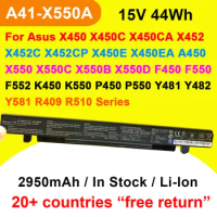 A41-X550A For ASUS Laptop Battery X450 X452 X452EA X550 X550C X550L X550V X550CA F550 K450 P450 F550 K550 P550 R409 R510 2950mAh