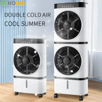 ECHOME Air Conditioner Fan Double-deck Portable Large wind Remote Control Casters Home Standing Mobile Conditioning