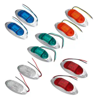 4x 6LED 24V Truck Trailer Side Marker Repeater Clearance Light for Bus Lorry Tractor Turn Signal Lights Parking Reverse Lamp