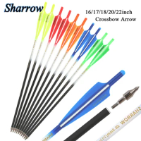 16/17/18/20/22" Archery Crossbow Arrow 8.8mm Colorful Carbon Shaft 4" Rubber Vanes for Crossbow Shooting Hunting Accessories