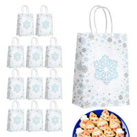 Christmas Bags For Gifts Non Woven Fabric Tote Bags Candy Gift Snowflake Pattern Kraft Paper Shopping Bags gift Party Supplies