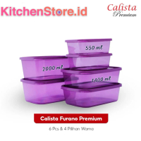 TOPLES SET 6PC CALISTA FURANO PREMIUM FULL WARNA FOOD CONTAINER KULKAS