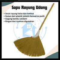 Sapu rayung udang / sapu lantai / sapu unik / sapu ringan dengan gagang bambu cendani.