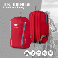 Totenhood Tas Backpack Pria Kapasitas 15 Liter Warna Merah Ukuran 26 x 13 x 40 cm Bahan Baby Ripstop