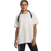 【UNDER ARMOUR】UA 女 巨石強森系列 Project Rock Hwt Campus短袖 T-Shirt _1377449-114(米白)