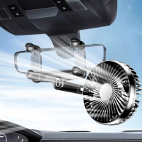 【SUITU】USB車載後視鏡單頭風扇 三擋風力 360°扭動旋轉涼風電風扇(618大促)