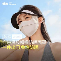 蕉下帽檐臉基尼女夏冰絲涼感防曬口罩防紫外線焦下醫美防曬面罩-【掛耳頭戴式款】淺藕粉 均碼-款式10