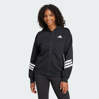 ADIDAS 愛迪達 阿迪達斯 連帽 夾克 女休閒外套-黑色 W FI 3S FZ HD-JE0171