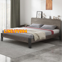 特價✨實木床1.5米現代簡約經濟型雙人床1.8米北歐主臥輕奢板式單人床架