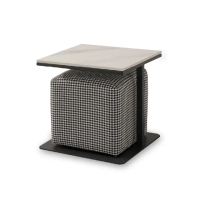 【ASSARI】布爾文岩板小茶几+小椅凳x1(寬40x深40x高40cm)