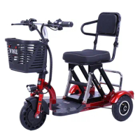 Folding Electric Tricycle Electric scooter Disabled Household Small Mini Portable Elderly Tricycle Mobility Scooter With Basket