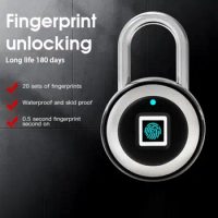 Tuya Smart Fingerprint Padlock Electronic Door Lock Smart Life APP Remote Unlock Waterproof Security Protection