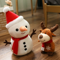 圣誕老人公仔毛絨玩具小雪人麋鹿玩偶娃娃圣誕節禮物裝飾抱枕公仔