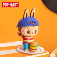 POP MART Labubu Zimomo Sweet Burger Limited Elevator Original 9cm Kawaii Doll Action Figure Toys Surprise Model Toy Mystery Box