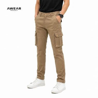 Awear - Celana Cargo Panjang Pria Slim fit Mocca M