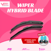 Wiper Hybrid Blade Universal 1 Set Kiri dan Kanan Untuk Semua Tipe Mobil Bonus Stiker Anti Embun