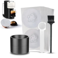 Reusable Vertuo Capsule Kit for VertuoLine Capsules with 50Pcs Aluminum Foils Seals Compatible with Nespresso Vertuoline Pods